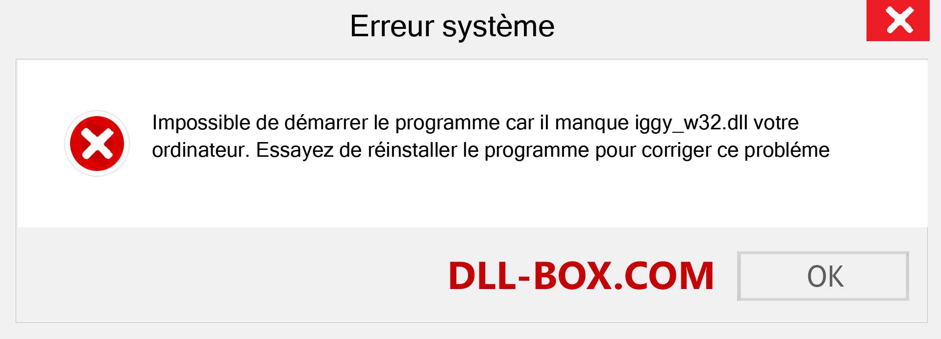 Le fichier iggy_w32.dll est manquant ?. Télécharger pour Windows 7, 8, 10 - Correction de l'erreur manquante iggy_w32 dll sur Windows, photos, images